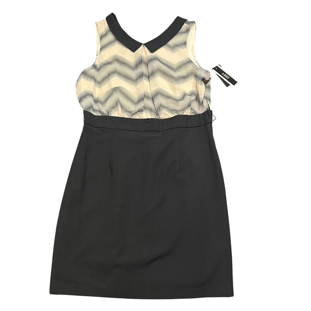 NWT A. Byer Women's 13‎ Chevron Collared Sleeveless Empire Waist Mini Dress READ